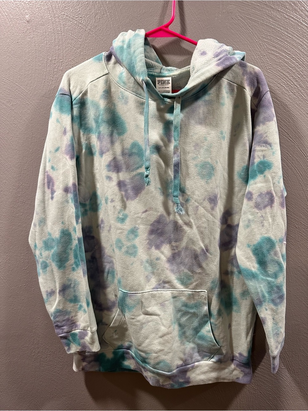 PINK Victoria's Secret Teal & Lavender Tie-Dye Hoodie